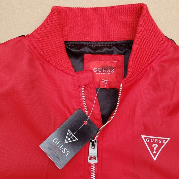 NEW GUESS Zoe Logo Bomber GIRLS Jacket SZ 10 - Picture 5 of 6